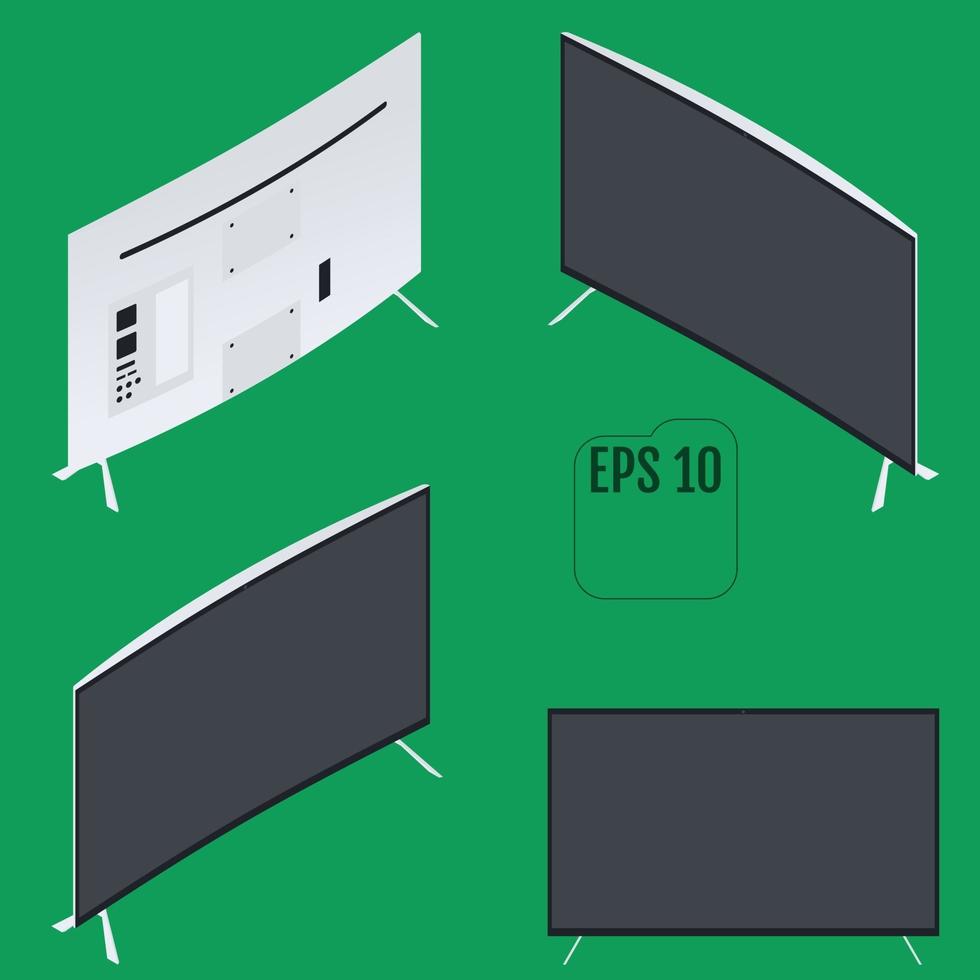 vetor de monitor de computador curvado isométrico