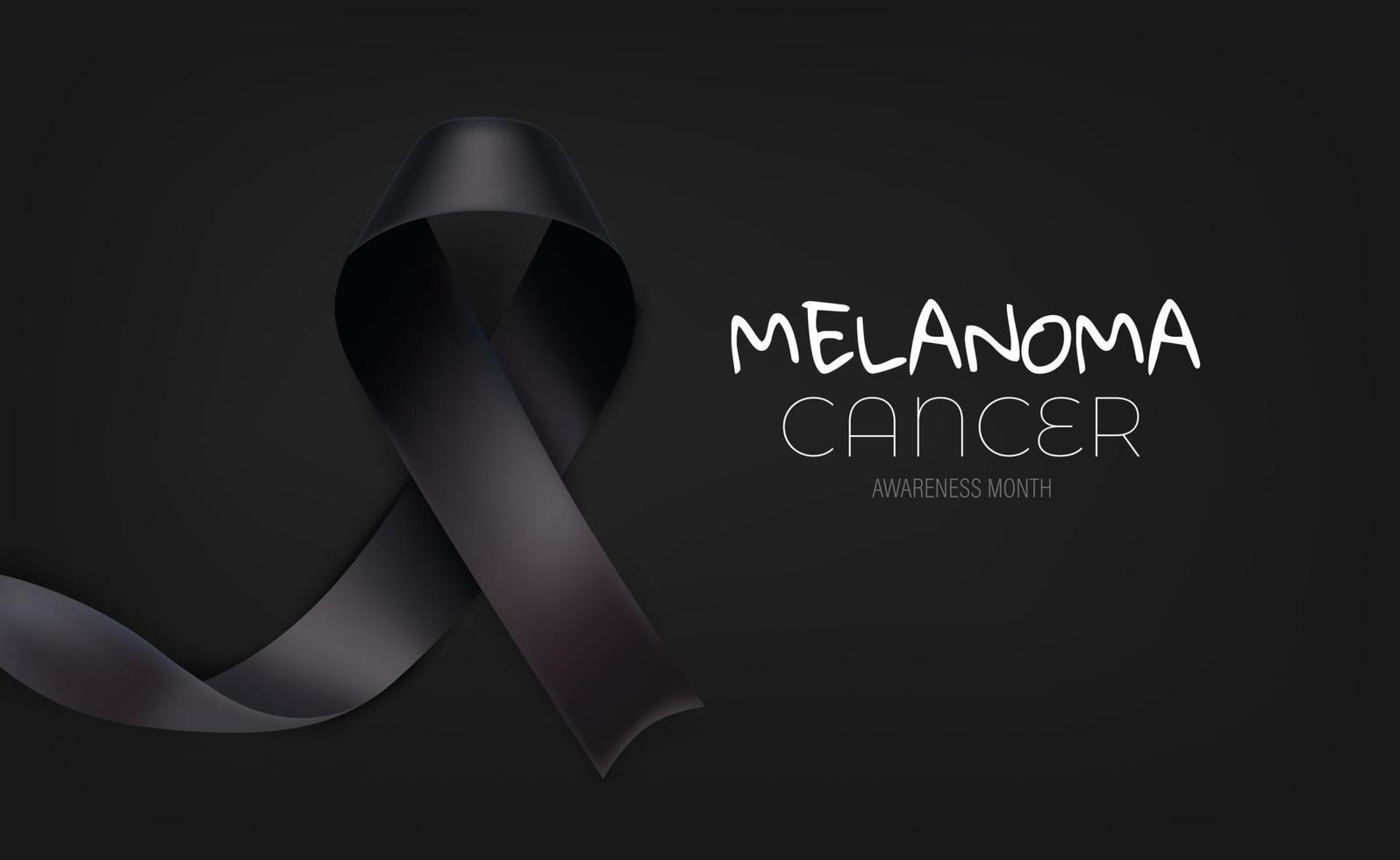 banner do mês de conscientização de melanoma. fita preta e inscrição vetor