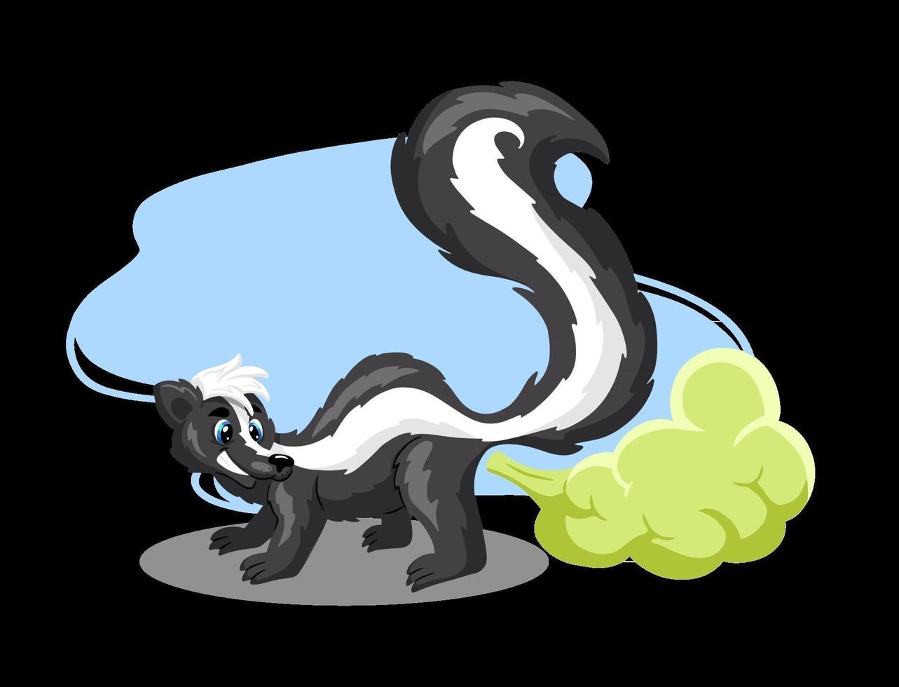 animais personagem skunk engraçado em estilo cartoon vetor