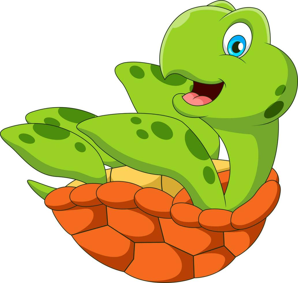 fofa tartaruga mascote desenho animado deitado baixa vetor