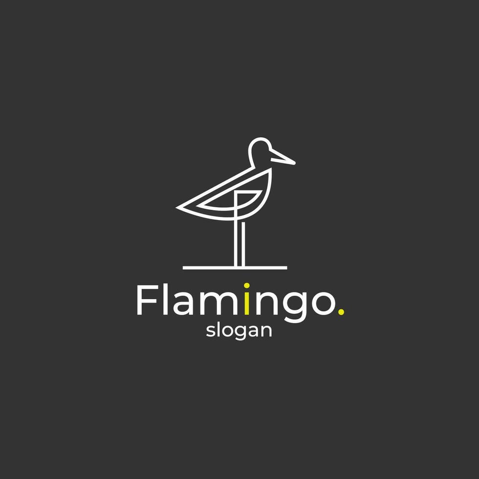 minimalista flamingo lineart logotipo Projeto inspiração. vetor ilustração