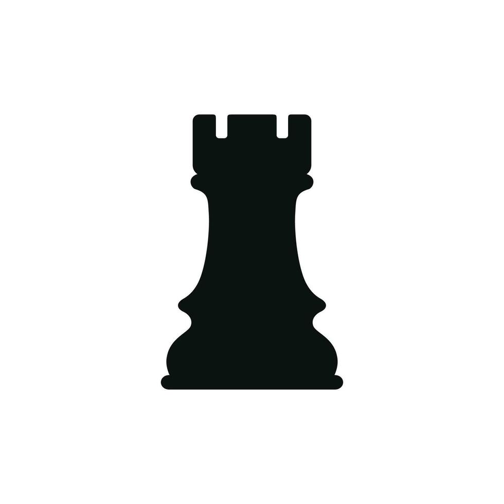 Rocha xadrez ícone isolado em branco fundo vetor