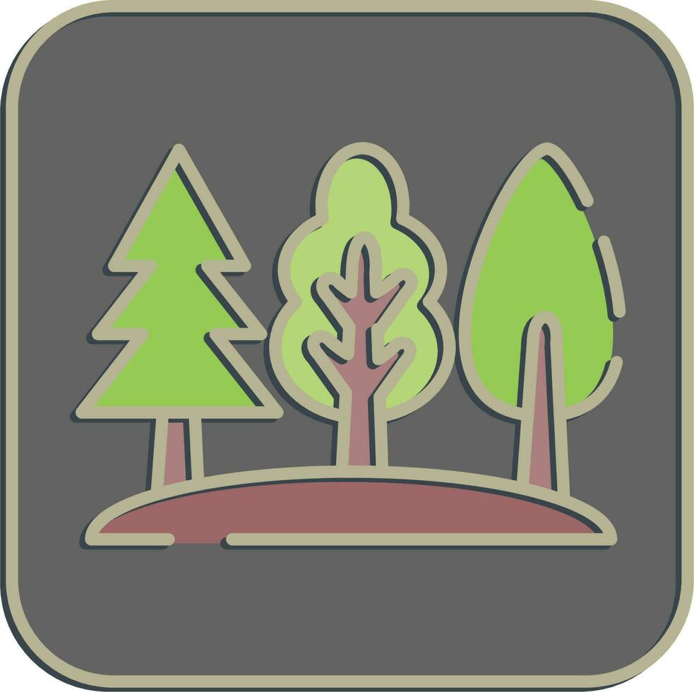 ícone floresta. acampamento e aventura elementos. ícones dentro gravado estilo. Boa para impressões, cartazes, logotipo, anúncio, infográficos, etc. vetor