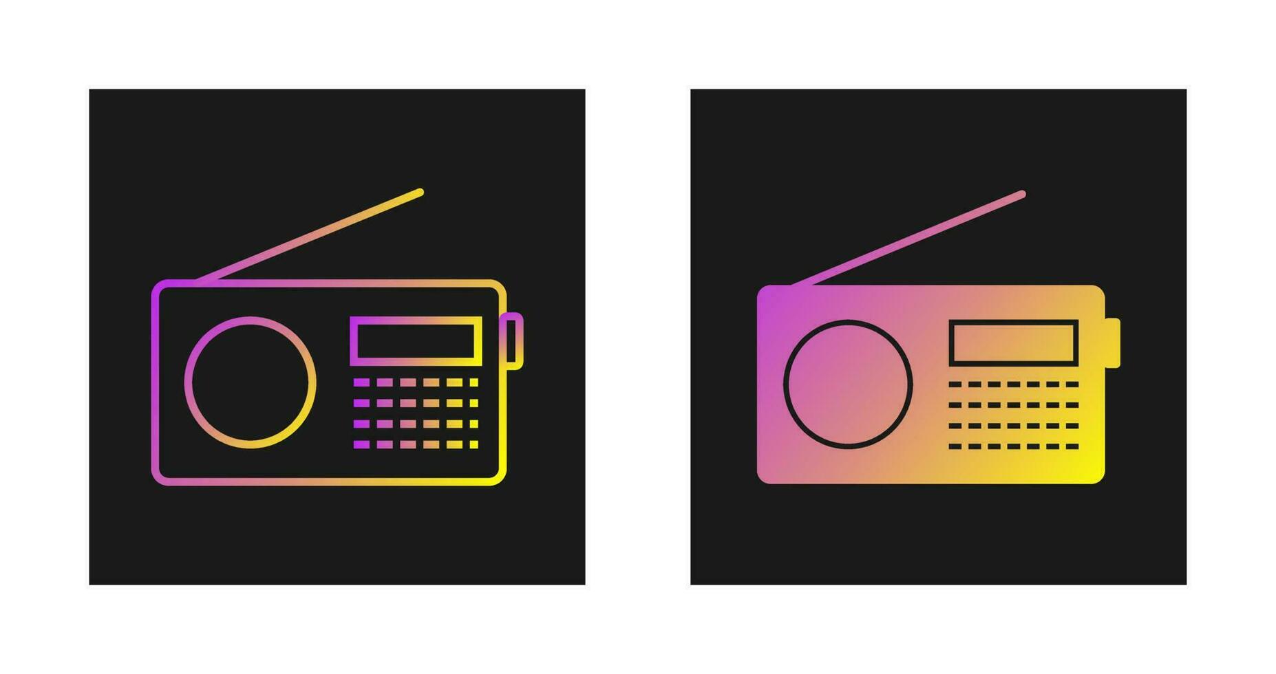 ícone de vetor de conjunto de rádio