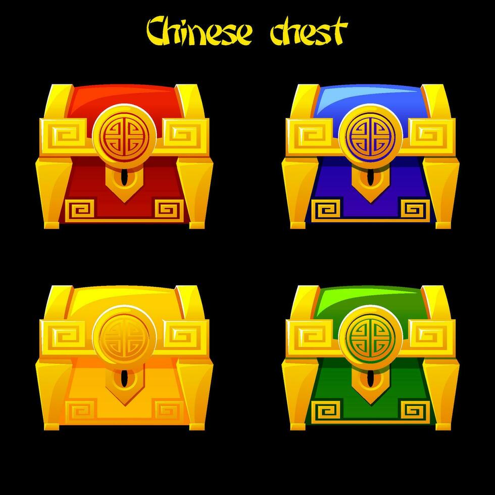 chinês peito dentro diferente cores, para prêmio ícones dentro jogos ui vetor