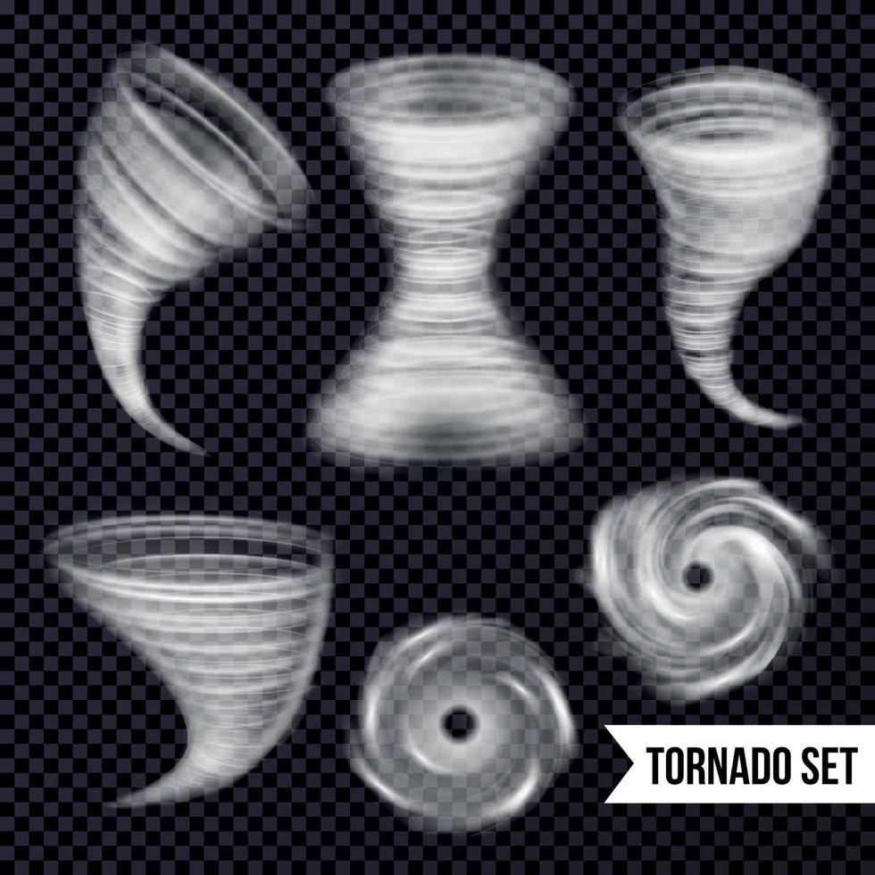 ilustração vetorial de coleção realista de tempestade monocromática vetor