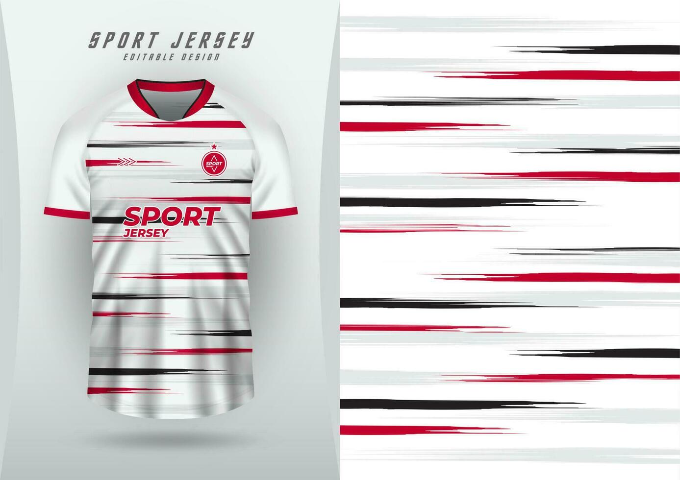 fundo para Esportes jérsei futebol jérsei corrida jérsei corrida jérsei horizontal listras padronizar vermelho e Preto vetor