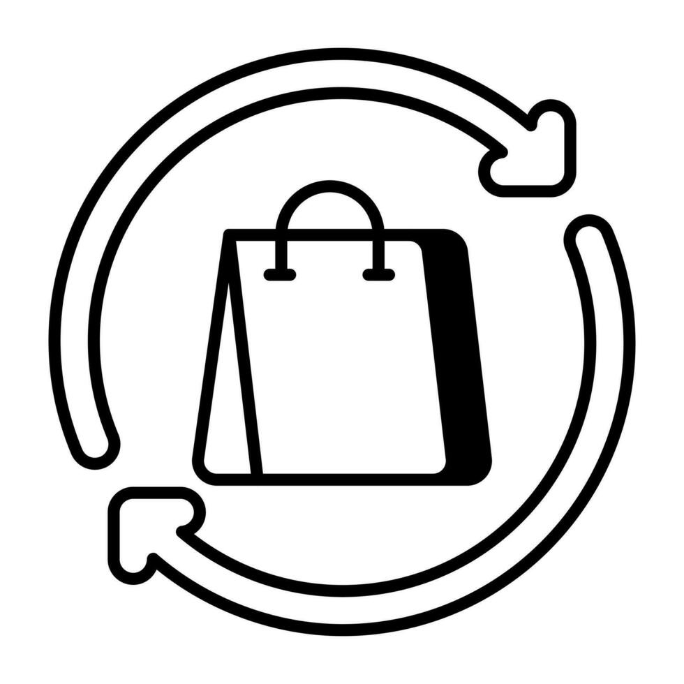 design vetorial moderno de sacola de compras vetor