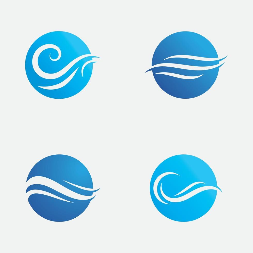 símbolo da onda de água e vetor do logotipo do ícone