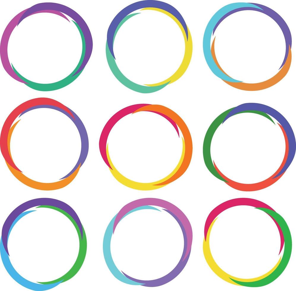 conjunto de círculos coloridos vetor