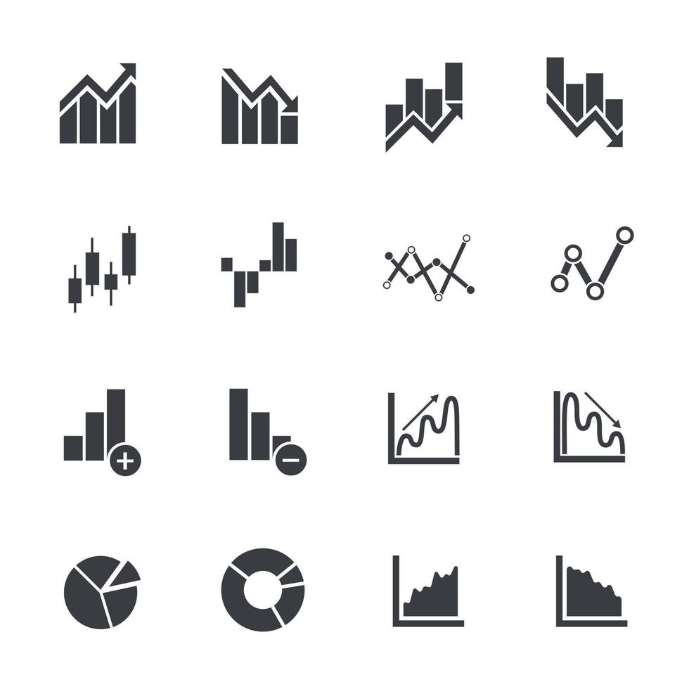 gráficos de negócios ilustração vetorial de ícones de estoque vetor