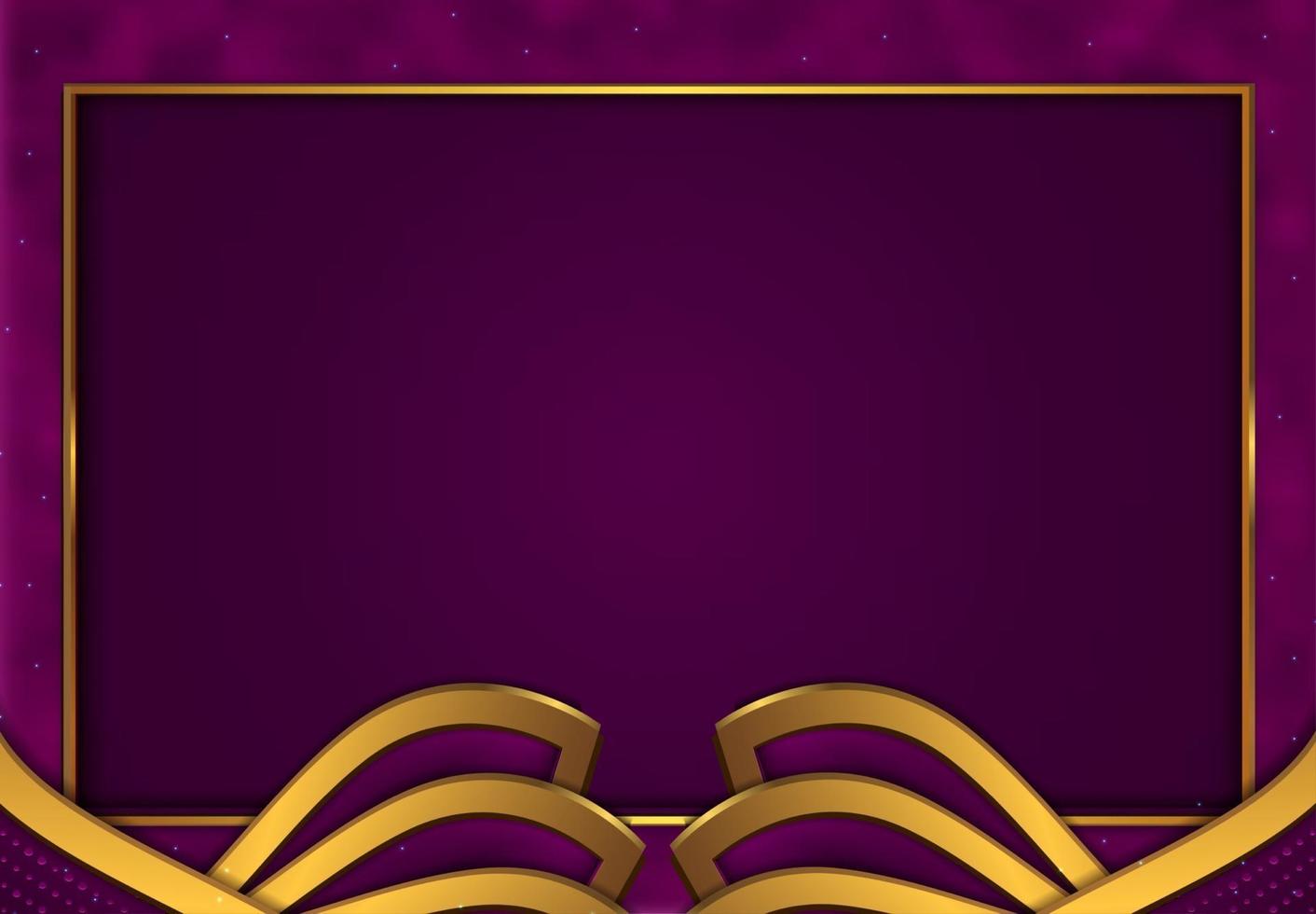 fundo dourado roxo luxuoso cortado em papel vetor