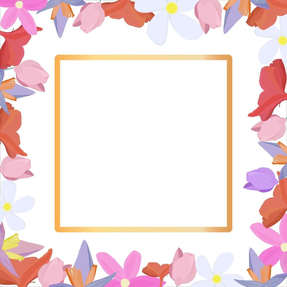 flores tropicais ao redor de um quadro branco cópia espaço fundo abstrato brilhante para banner flyer ou capa com cópia espaço para texto ou emblema vetor