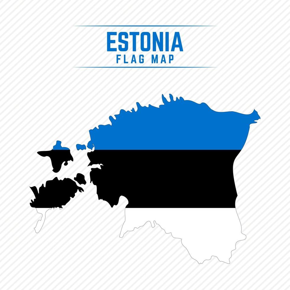 mapa da bandeira da estônia vetor