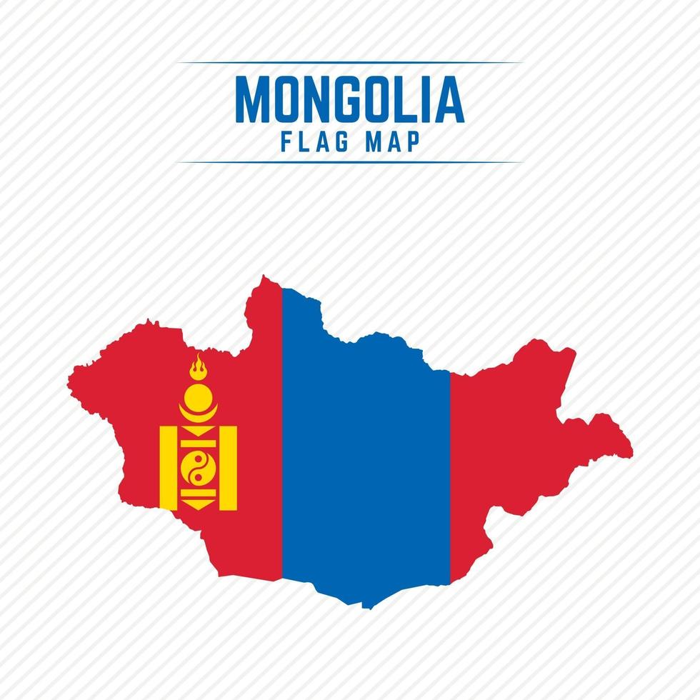 mapa da bandeira da Mongólia vetor