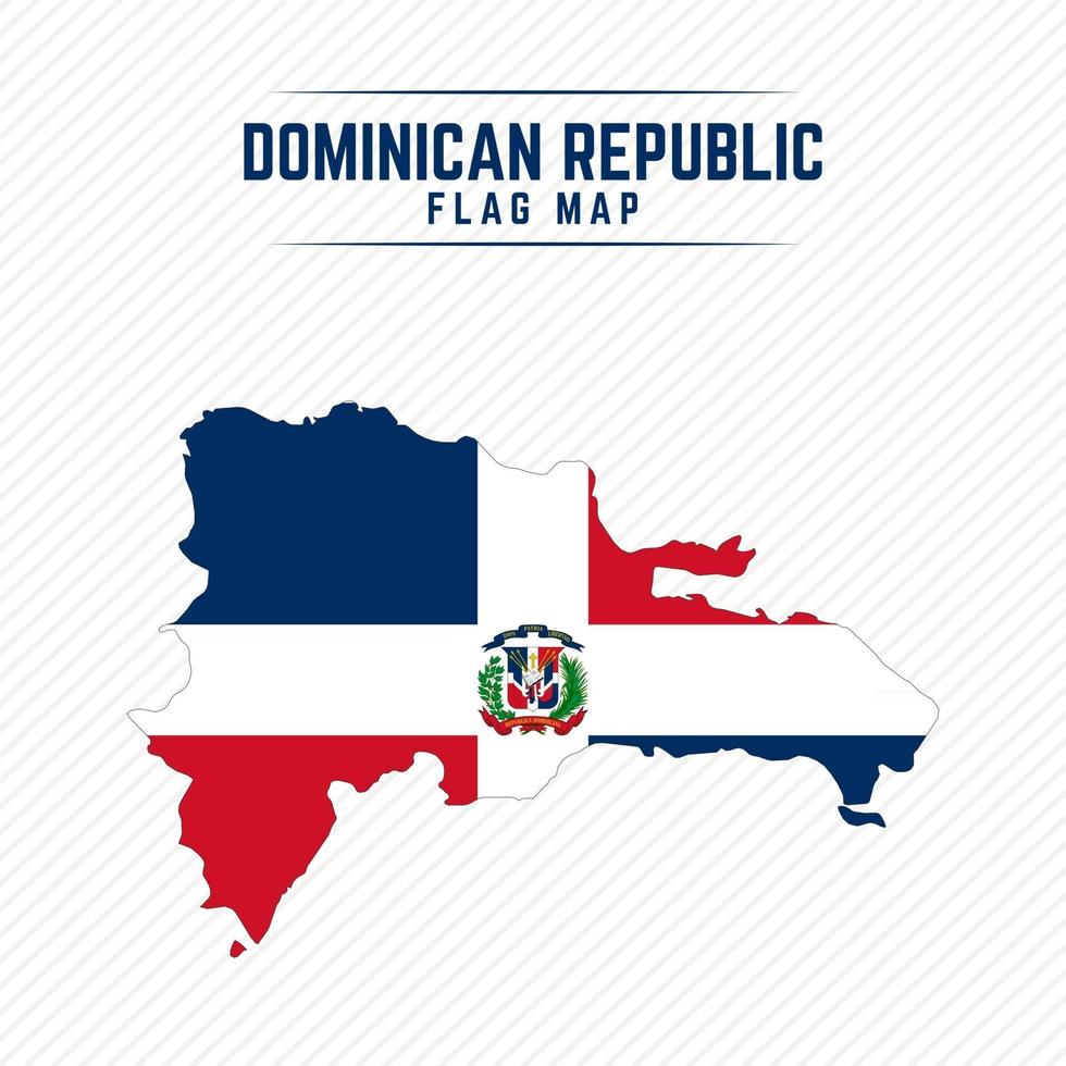mapa de bandeiras da república dominicana vetor