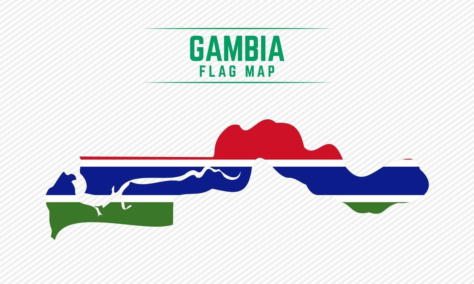 mapa da bandeira da Gâmbia vetor