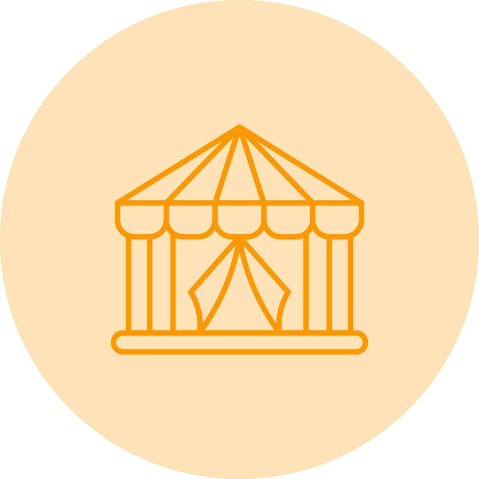 ícone de linha de tenda de circo vetor