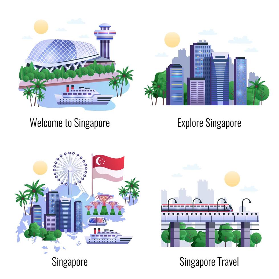 ilustração em vetor design 2x2 em singapura