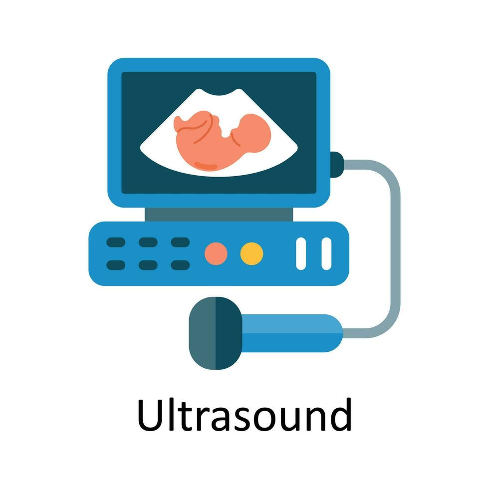 ultrassom vetor plano ícone Projeto ilustração. médico e cuidados de saúde símbolo em branco fundo eps 10 Arquivo