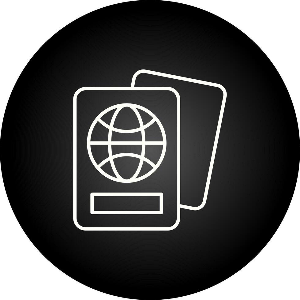 ícone de linha de passaporte vetor