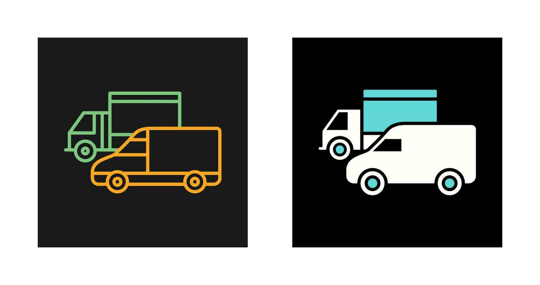 ícone de vetor de caminhões estacionados