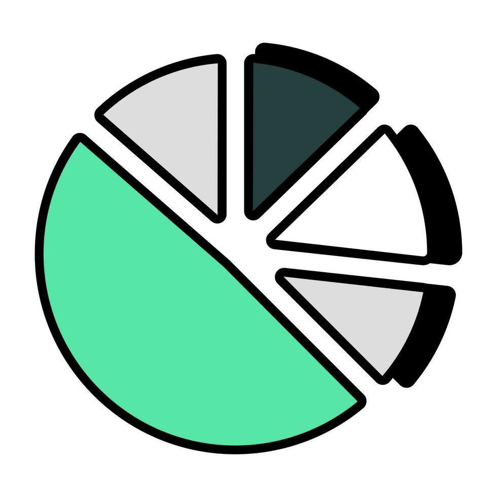 editável Projeto ícone do espalhados torta gráfico vetor