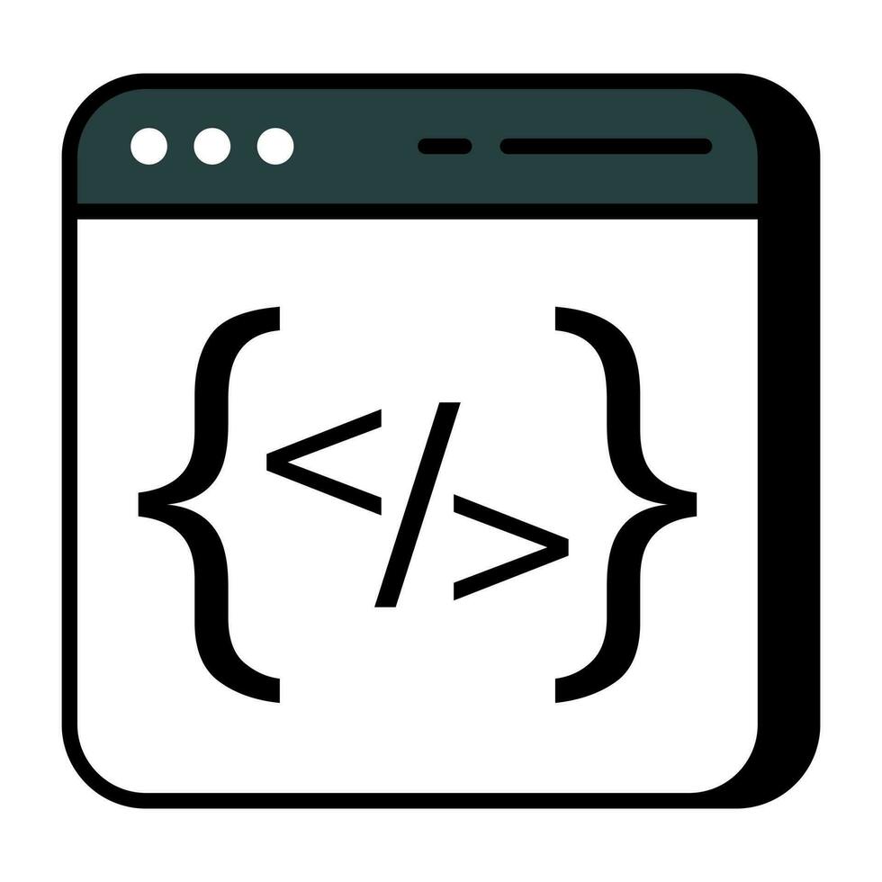 ícone de design exclusivo de codificação web vetor