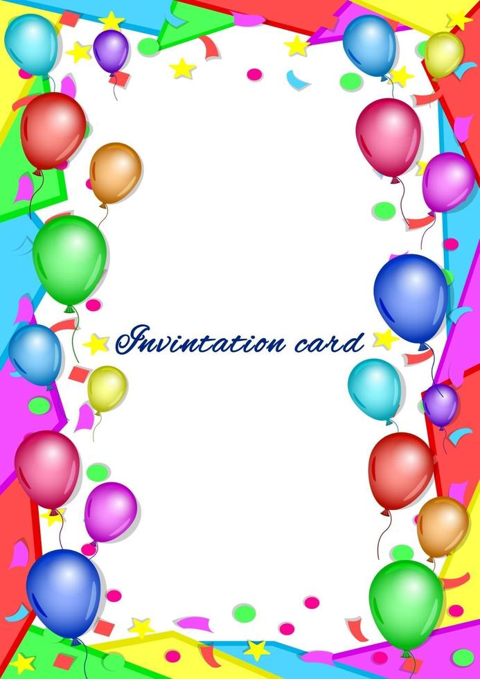 balões de festa aniversário borda colorida vetor