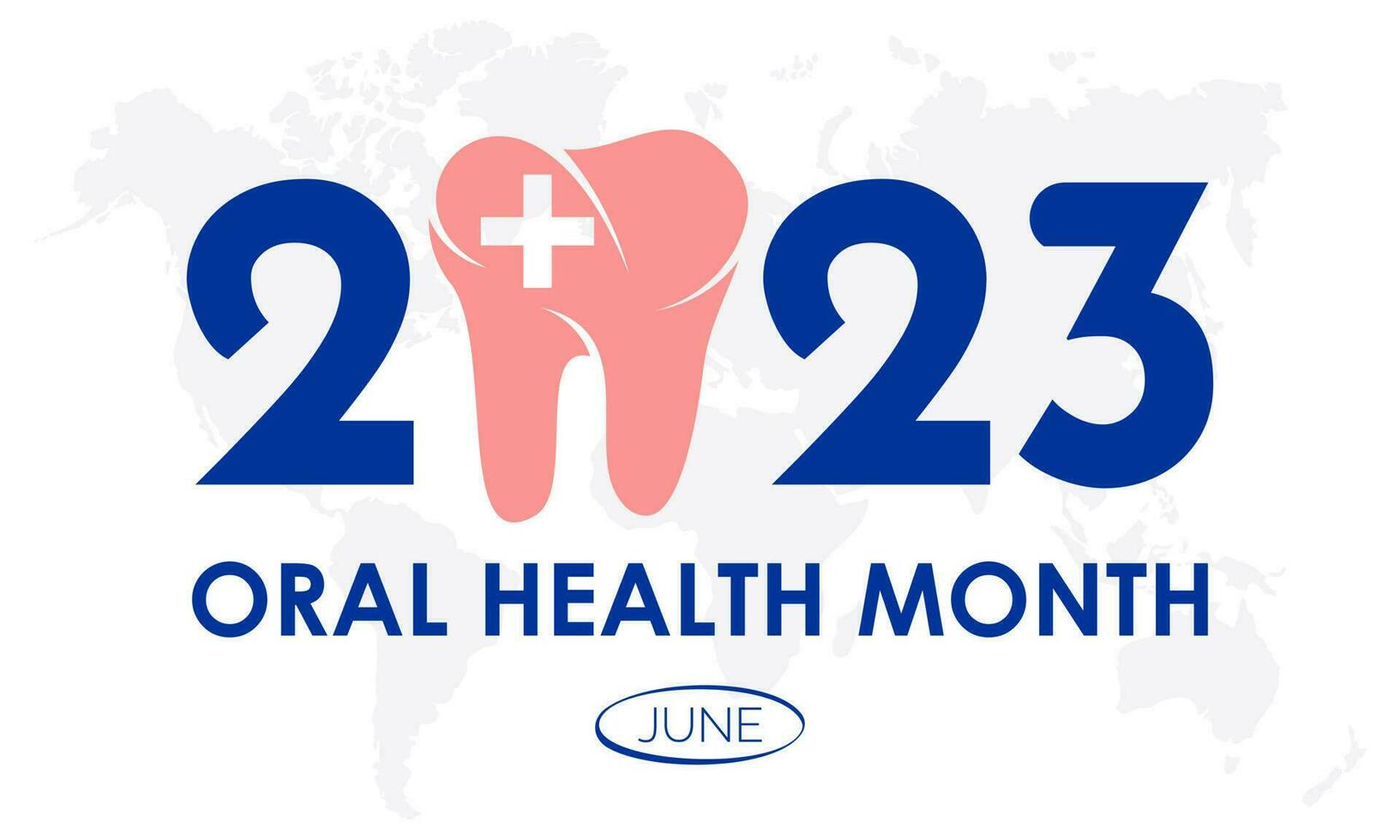 2023 conceito oral saúde mês cavidade, higiene, boca vetor ilustração modelo