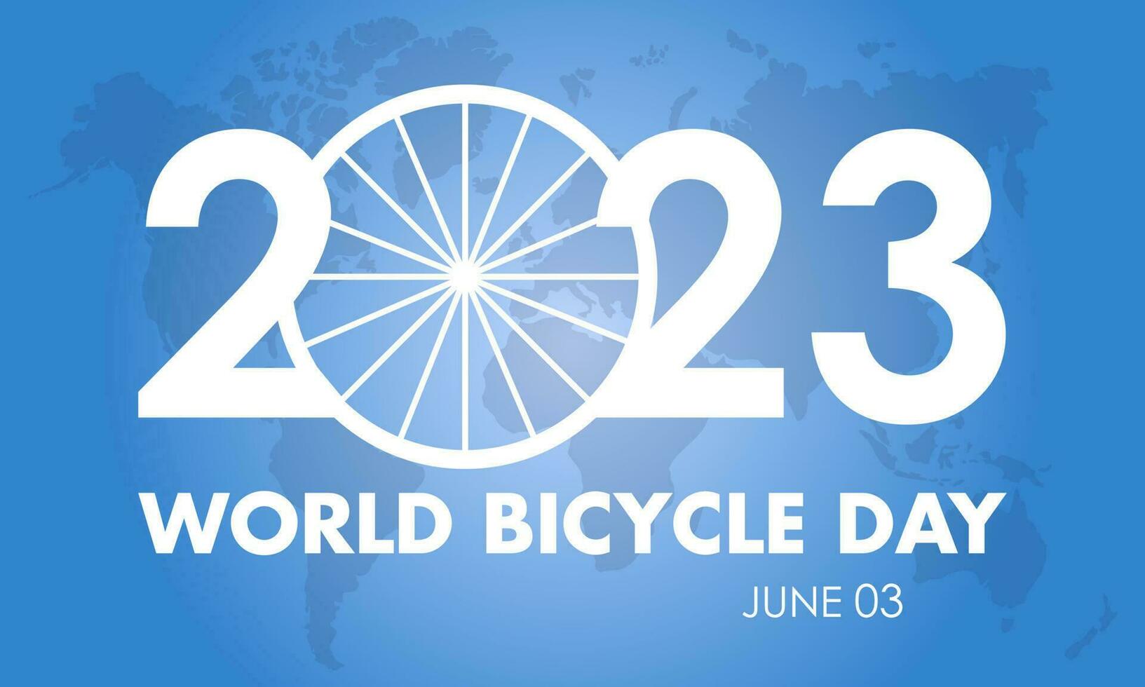 2023 conceito mundo bicicleta dia vetor Projeto ilustração. ciclismo viagem conceito para esporte, saúde, energia