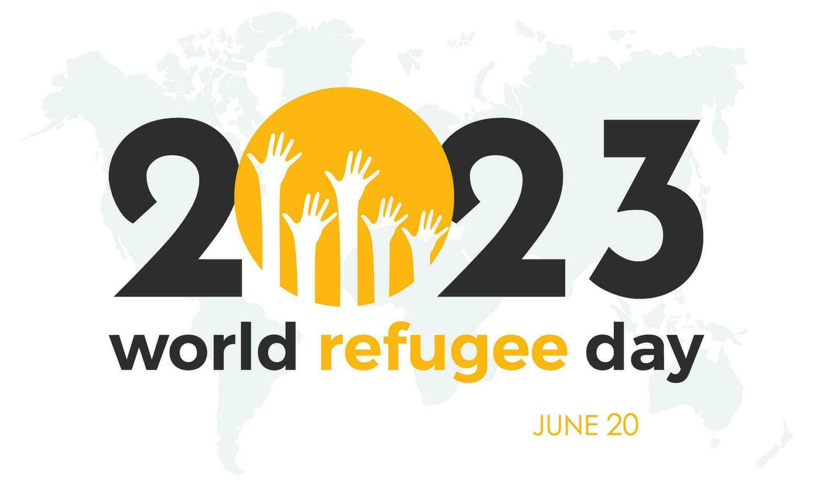 2023 conceito mundo refugiado dia sobrevivência humano vida vetor ilustração bandeira modelo