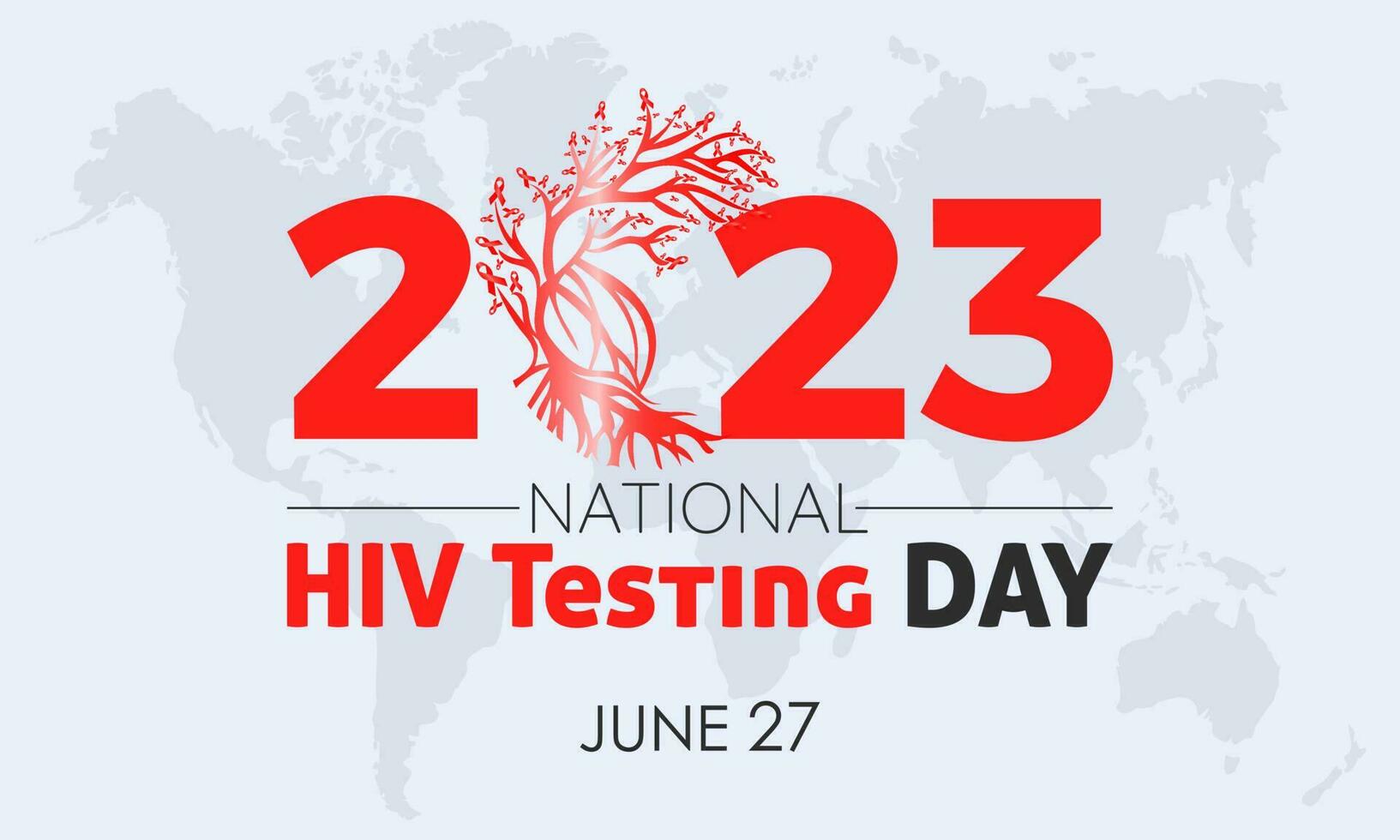 2023 conceito nacional hiv teste dia saúde Cuidado conceito vetor bandeira modelo Projeto. médico tratamento, hiv proteção, vírus prevenção tema.