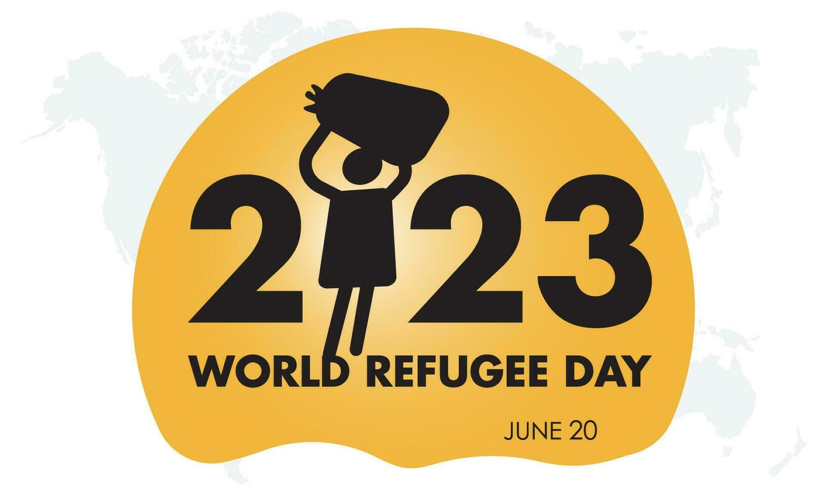 2023 conceito mundo refugiado dia sobrevivência humano vida vetor ilustração bandeira modelo