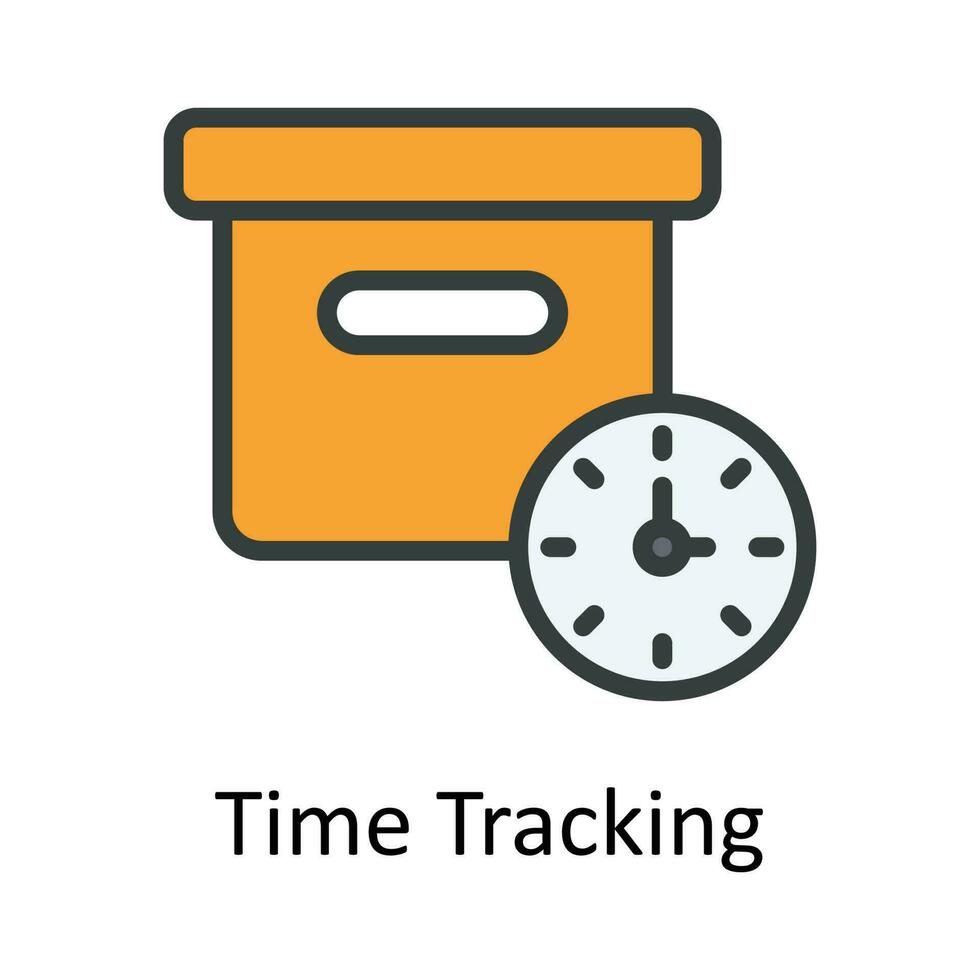 Tempo rastreamento vetor preencher esboço ícone Projeto ilustração. Tempo gestão símbolo em branco fundo eps 10 Arquivo