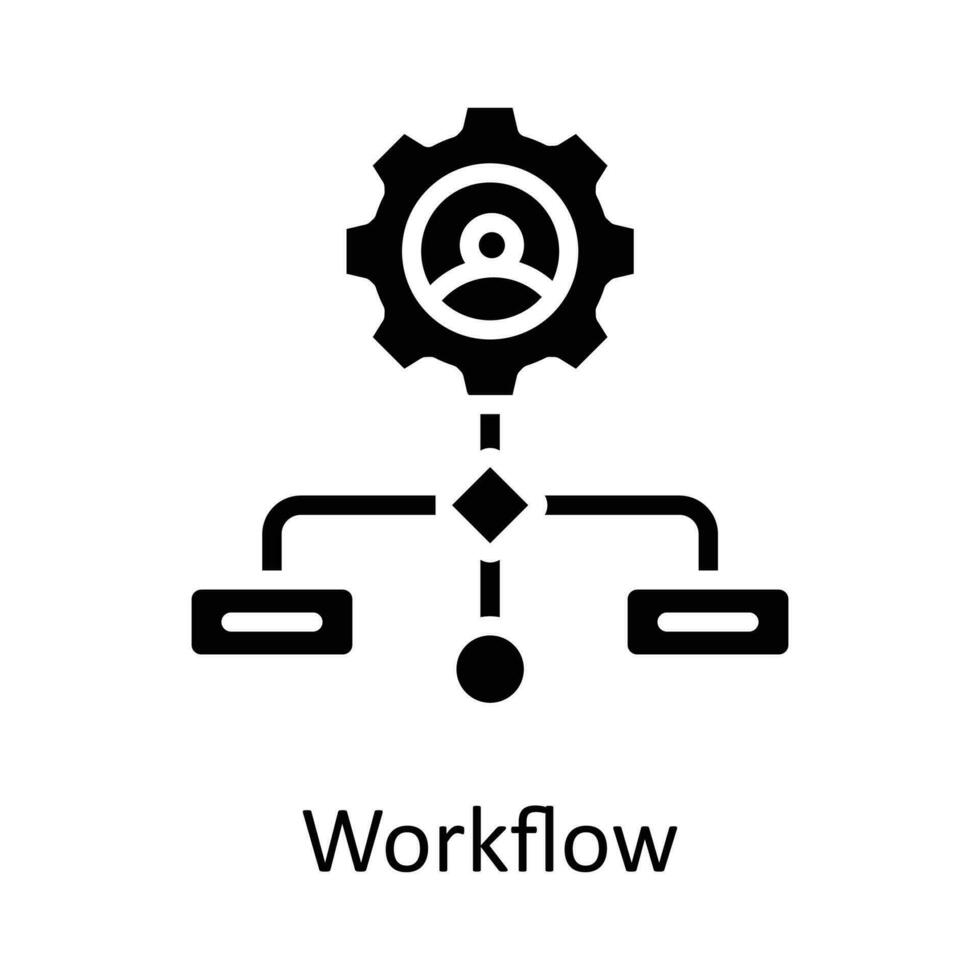 fluxo de trabalho vetor sólido ícone Projeto ilustração. Tempo gestão símbolo em branco fundo eps 10 Arquivo