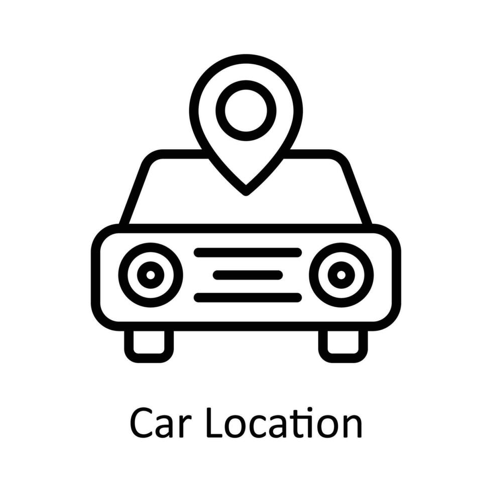 carro localização vetor esboço ícone Projeto ilustração. localização e mapa símbolo em branco fundo eps 10 Arquivo