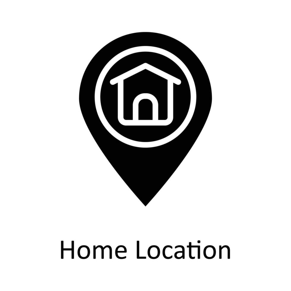 casa localização vetor sólido ícone Projeto ilustração. localização e mapa símbolo em branco fundo eps 10 Arquivo