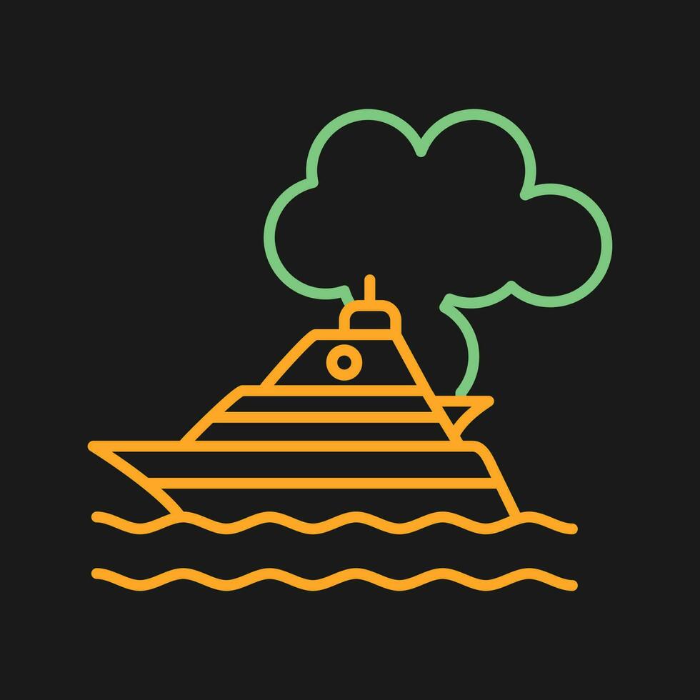 ícone de vetor de poluição do navio