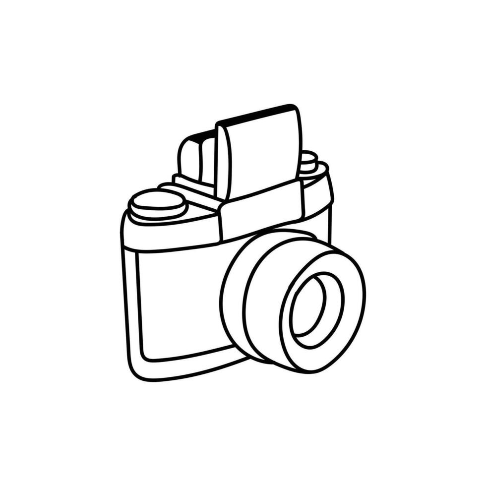 quadrado Câmera fotografia linha simples logotipo vetor