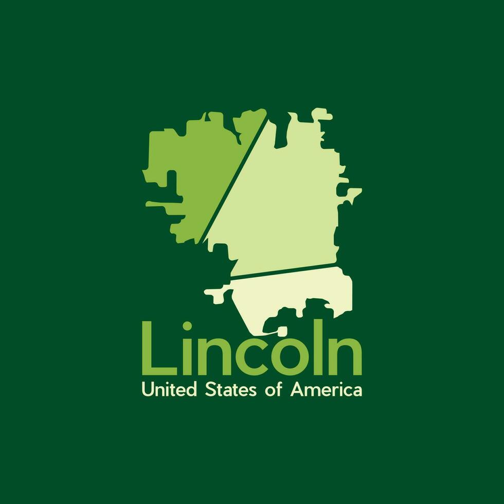 Lincoln cidade mapa geométrico simples logotipo vetor