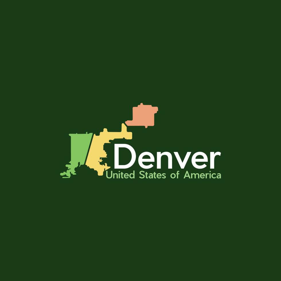 Denver cidade americano mapa moderno criativo logotipo vetor