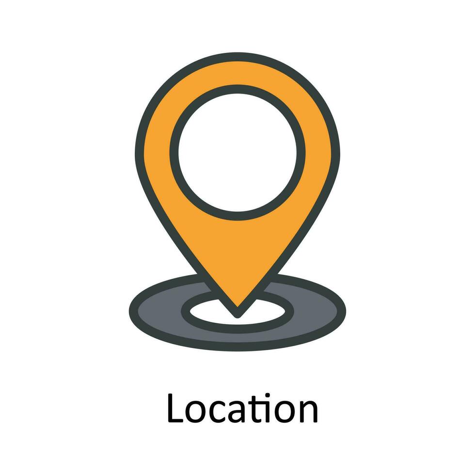 localização vetor preencher esboço ícone Projeto ilustração. localização e mapa símbolo em branco fundo eps 10 Arquivo