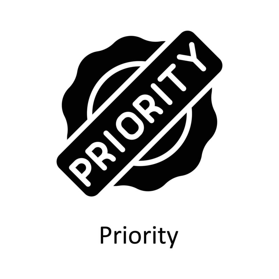 prioridade vetor sólido ícone Projeto ilustração. Tempo gestão símbolo em branco fundo eps 10 Arquivo