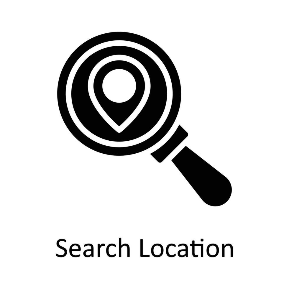 procurar localização vetor sólido ícone Projeto ilustração. localização e mapa símbolo em branco fundo eps 10 Arquivo