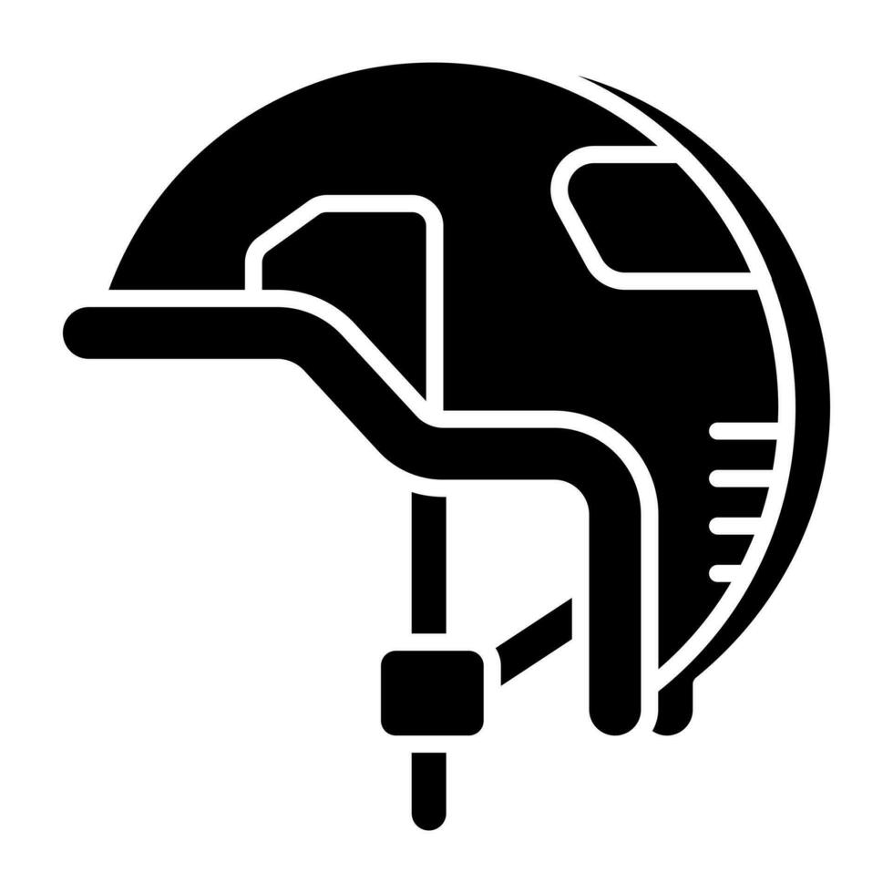 ícone de capacete esportivo em design sólido vetor