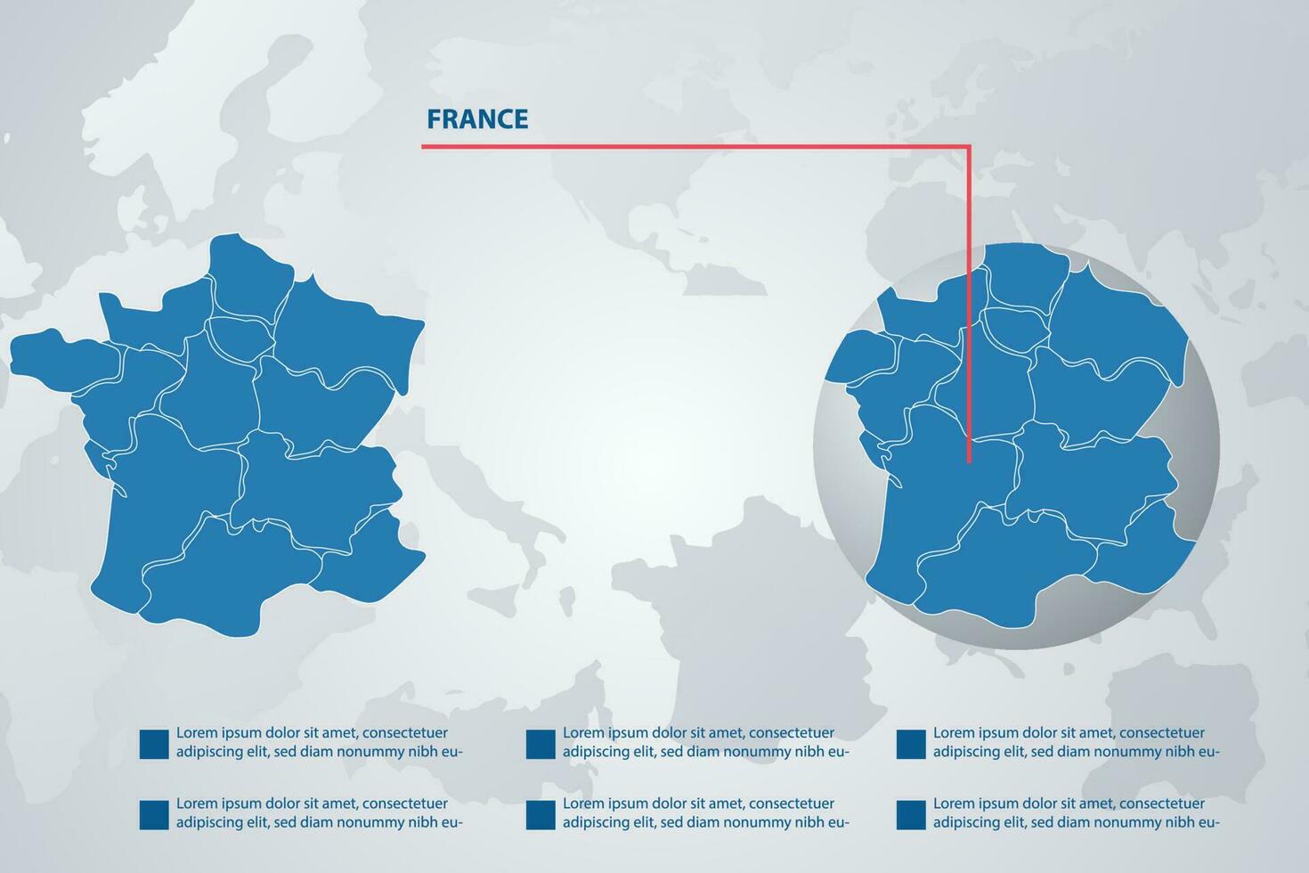 França país mapa com infográfico conceito e terra vetor