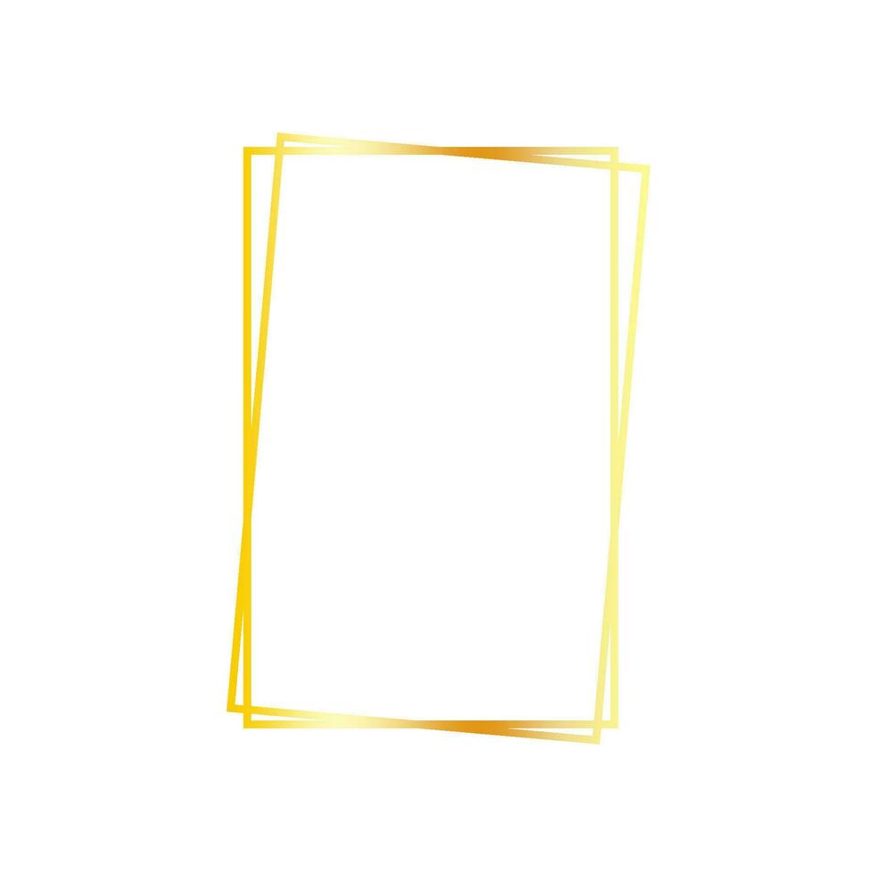 vetor dourado minimalista quadro, Armação isolado em branco fundo. quadrado fino frustrar quadro, esboço para fotos e desenhos.