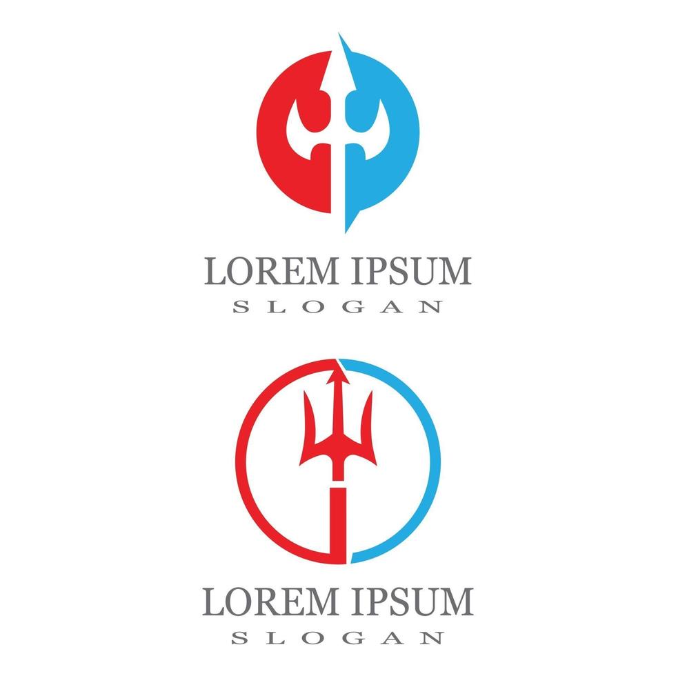 modelo de logotipo trident ícone ilustração vetorial design vetor