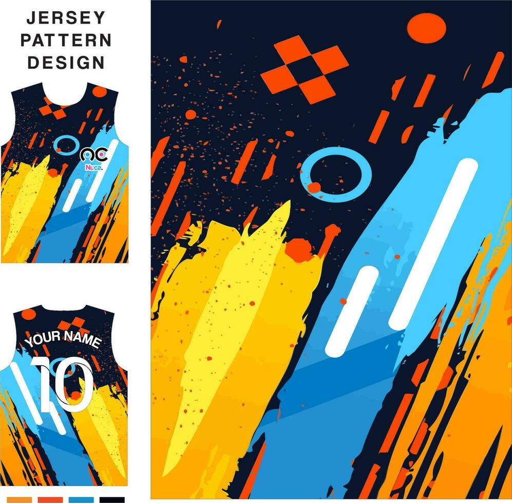 abstrato colorido conceito vetor jérsei padronizar modelo para impressão ou sublimação Esportes uniformes futebol voleibol basquetebol e-sports ciclismo e pescaria livre vetor.